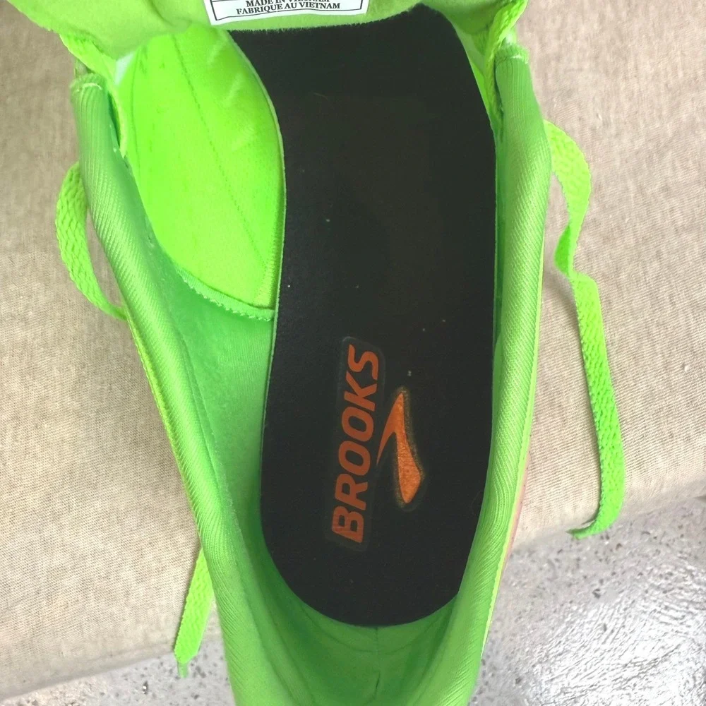 Brooks Wire v7 XC Track Racing Spikes‎ Neon Green Orange Mens Size 13